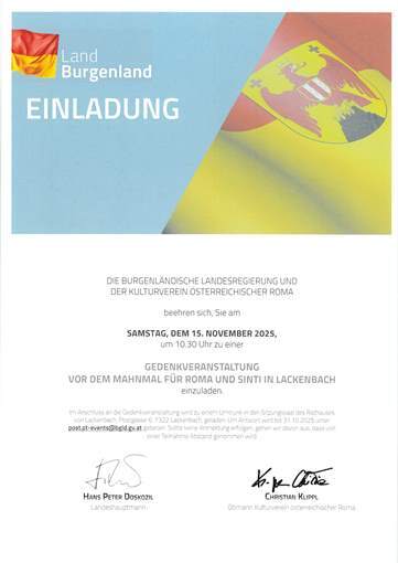 Gedenkveranstaltung - Einladung